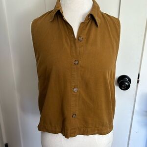 Lou & Grey Lyocell Button Down Crop